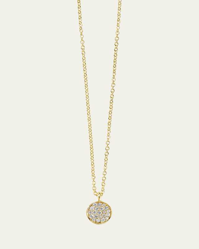 Mini Flower Pendant Necklace in 18K Gold with Diamonds